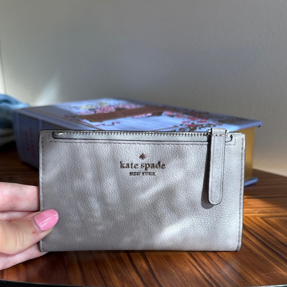 Kate Spade Light Gray Leather Wallet